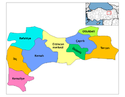 Erzincan'ın ilçeleri