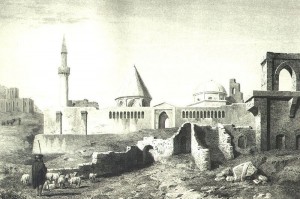 Alâeddin Tepesi'nin 1849'da çizilen gravürü.