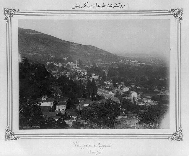 Bursa'nın Tophane semtinden görünümü (1880-1893 yılları)